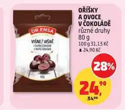 Penny Market DR.ENSA OŘÍŠKY A OVOCE V ČOKOLÁDĚ různé druhy nabídka
