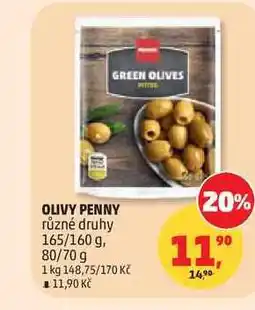 Penny Market PENNY OLIVY různé druhy 165/160 g, 80/70 g nabídka