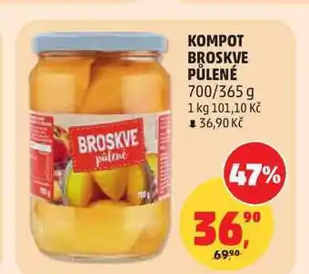 Penny Market KOMPOT BROSKVE PŮLENÉ 700/365 g nabídka