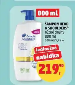 Penny Market Head & Shoulders šampon 800ml, vybrané druhy nabídka