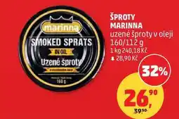 Penny Market MARINNA uzené šproty v oleji 160/112 g nabídka