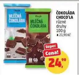 Penny Market ČOKOLÁDA CHOCO'LA různé druhy nabídka