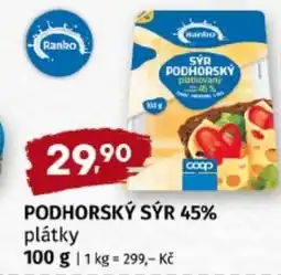 Terno Ranko Podhorský sýr 45% plátky nabídka