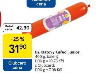 Tesco DZ Klatovy Kuřecí junior, 400 g, balený nabídka