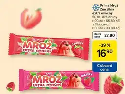 Tesco Prima Mrož Zmrzlina extra ovocný, 50 ml, dva druhy nabídka