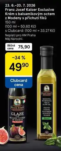 Tesco Franz Josef Kaiser Exclusive Krém s balsamikovým octem z Modeny s příchutí fíků nabídka