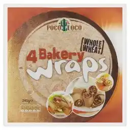 Tesco Poco Loco Bakery wraps tortily z celozrnné pšeničné mouky 4 ks 245g nabídka