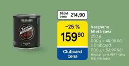 Tesco Vergnano Mletá káva nabídka