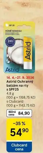 Tesco Astrid Ochranný balzám na rty S SPF25 nabídka
