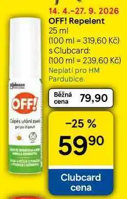 Tesco OFF! Repelent nabídka