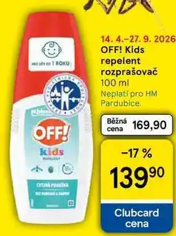 Tesco OFF! Kids repelent rozprašovač nabídka
