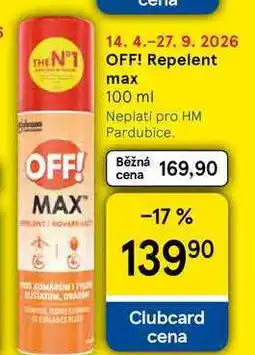 Tesco OFF! Repelent max nabídka