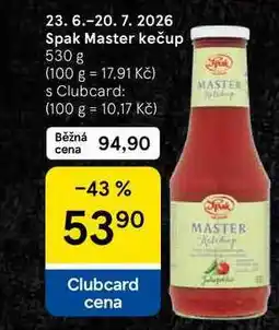 Tesco Spak Master kečup nabídka