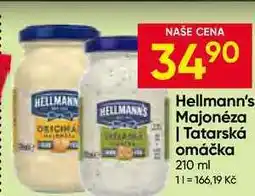 Hruška Hellmann's tatarská omáčka, majonéza 210ml, vybrané druhy nabídka
