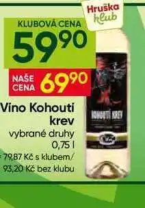 Hruška Vino Kohouti krev vybrané druhy nabídka