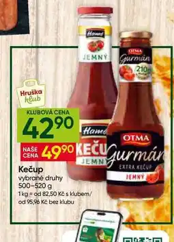Hruška Otma Kečup Gurmán 520g, vybrané druhy nabídka