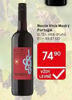 Tesco Nocte Vinis Modrý Portugal, 0.75 I, více druhů nabídka