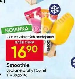 Hruška Smoothie vybrané druhy nabídka