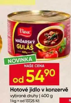Hruška Viva Hotové jídlo v konzervě vybrané druhy nabídka