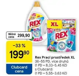 Tesco Rex Prací prostředek XL, 36-55 PD, více druhů nabídka