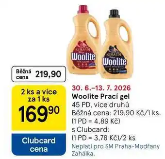 Tesco Woolite Prací gel, 45 PD, více druhů nabídka