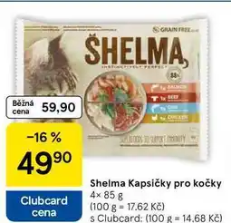 Tesco Shelma Kapsičky pro kočky, 4× nabídka