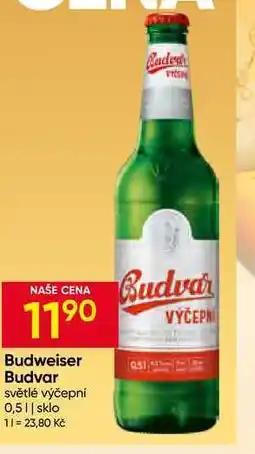Hruška Budweiser Budvar Světlé výčepní pivo nabídka