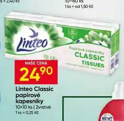 Hruška Linteo Classic papírové kapesníky 10×10 ks 2vrstvé nabídka