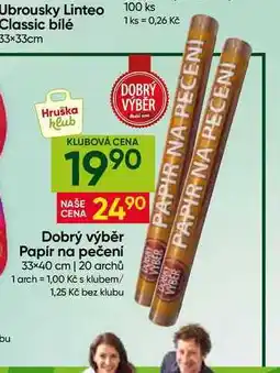 Hruška Dobrý výběr Papír na pečení 33×40 cm 20 archů nabídka