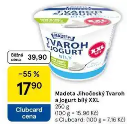 Tesco Madeta Jihočeský Tvaroh a jogurt bílý XXL nabídka