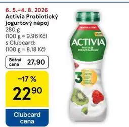 Tesco Activia Probiotický jogurtový nápoj nabídka