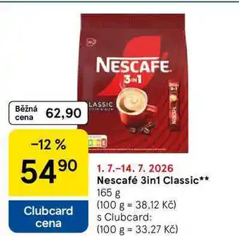 Tesco Nescafé 3in1 Classic nabídka