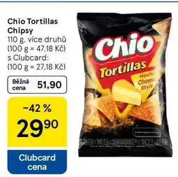 Tesco Chio Tortillas Chipsy, 110 g, více druhů nabídka