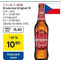 Tesco Krušovice Originál 10, 0,5 l, sklo nabídka