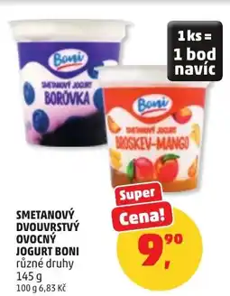Penny Market Smetanový dvouvrstvý ovocný jogurt boni nabídka