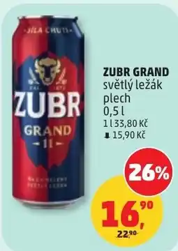 Penny Market Zubr grand světlý ležák nabídka