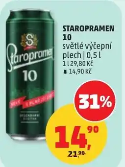 Penny Market Staropramen 10 světlé výčepní nabídka