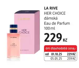 dm drogerie LA RIVE HER CHOICE dámská Eau de Parfum nabídka