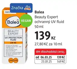 dm drogerie Balea Beauty Expert ochranný UV fluid nabídka