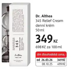 dm drogerie Dr. Althea 345 Relief Cream denní krém nabídka