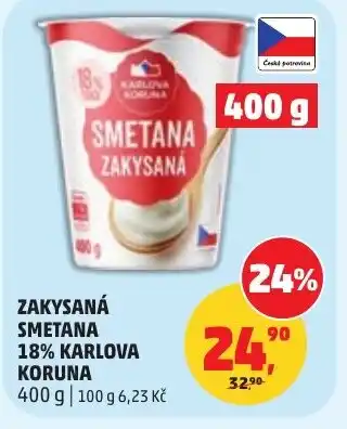 Penny Market Zakysaná smetana 18% karlova koruna nabídka