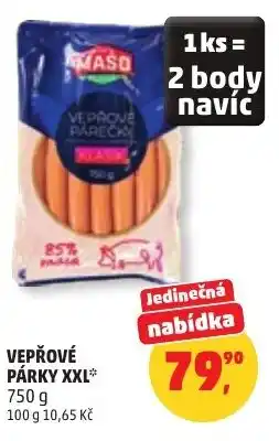 Penny Market Vepřové párky xxl nabídka