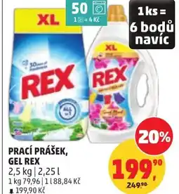 Penny Market Prací prášek, gel Rex nabídka