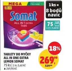 Penny Market Tablety do myčky all in one extra lemon somat nabídka