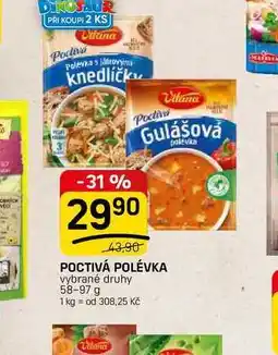 Flop POCTIVÁ POLÉVKA vybrané druhy nabídka