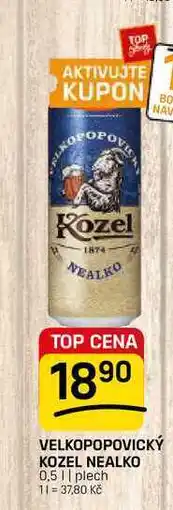 Flop VELKOPOPOVICKÝ KOZEL NEALKO 0,5 || plech nabídka