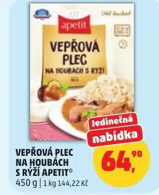 Penny Market Vepřová plec na houbách s rýží apetit nabídka