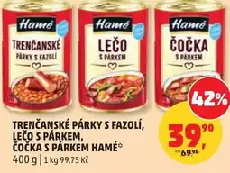 Penny Market Trenčanské párky s fazolí, lečo s párkem, čočka s párkem hamé nabídka
