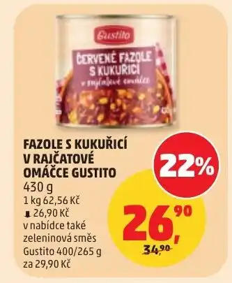 Penny Market Fazole s kukuřicí v rajčatové omáčce gustito nabídka
