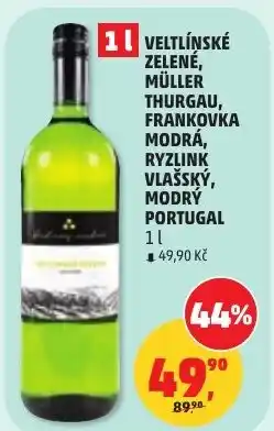 Penny Market Veltlínské zelenė, müller thurgau, frankovka modrá, ryzlink vlašský, modry portugal nabídka